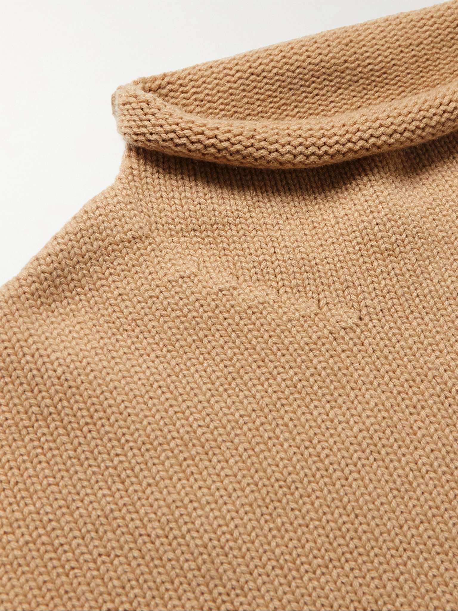 Oversized Ribbed Cashmere Rollneck Sweater - 5