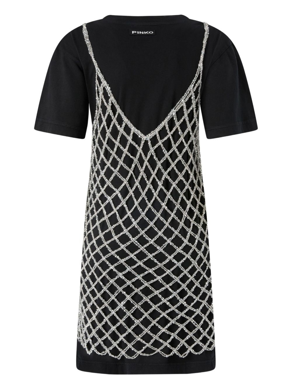 beaded mesh-overlay dress - 2