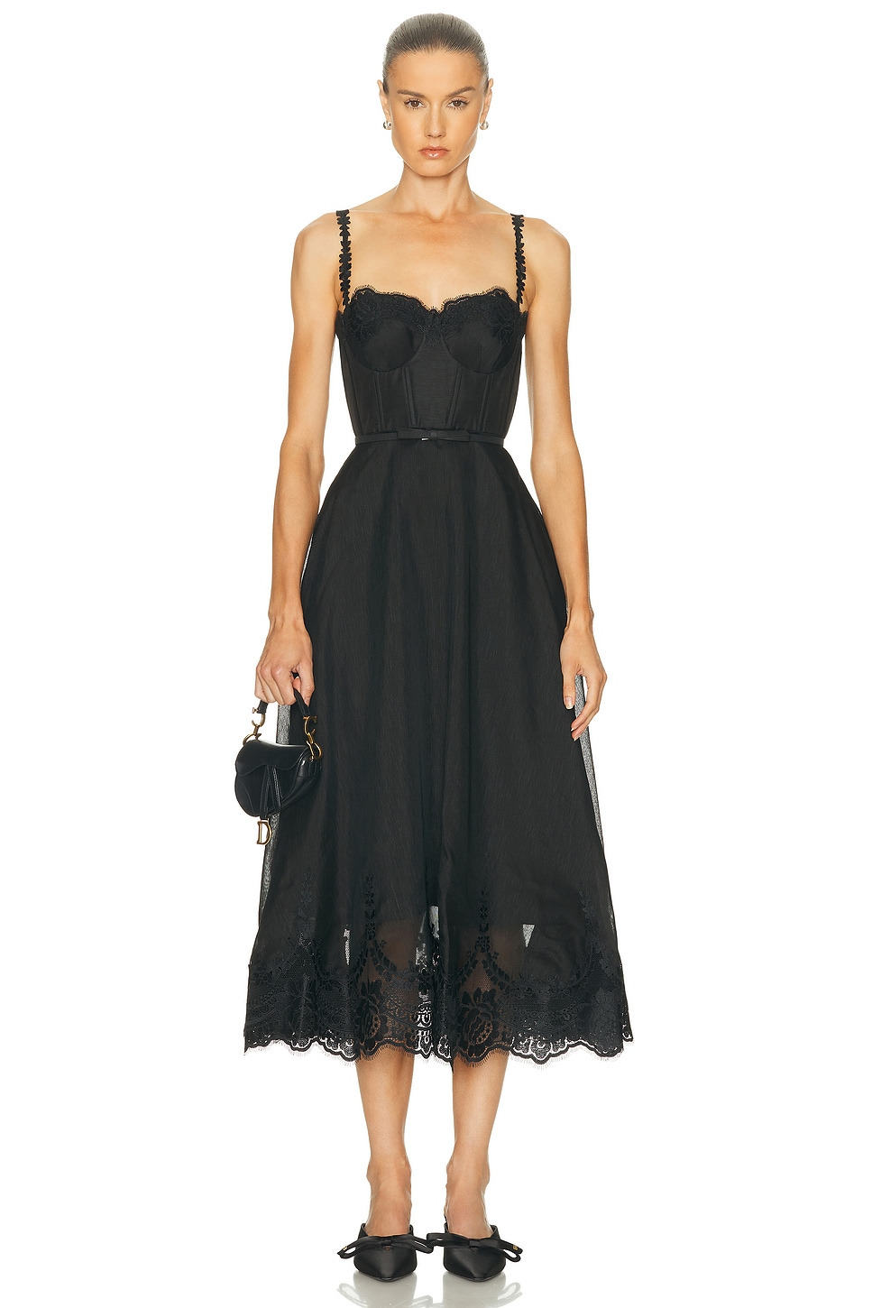 Lace Trim Picnic Dress - 1
