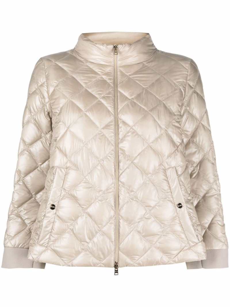 diamond quilt down jacket - 1
