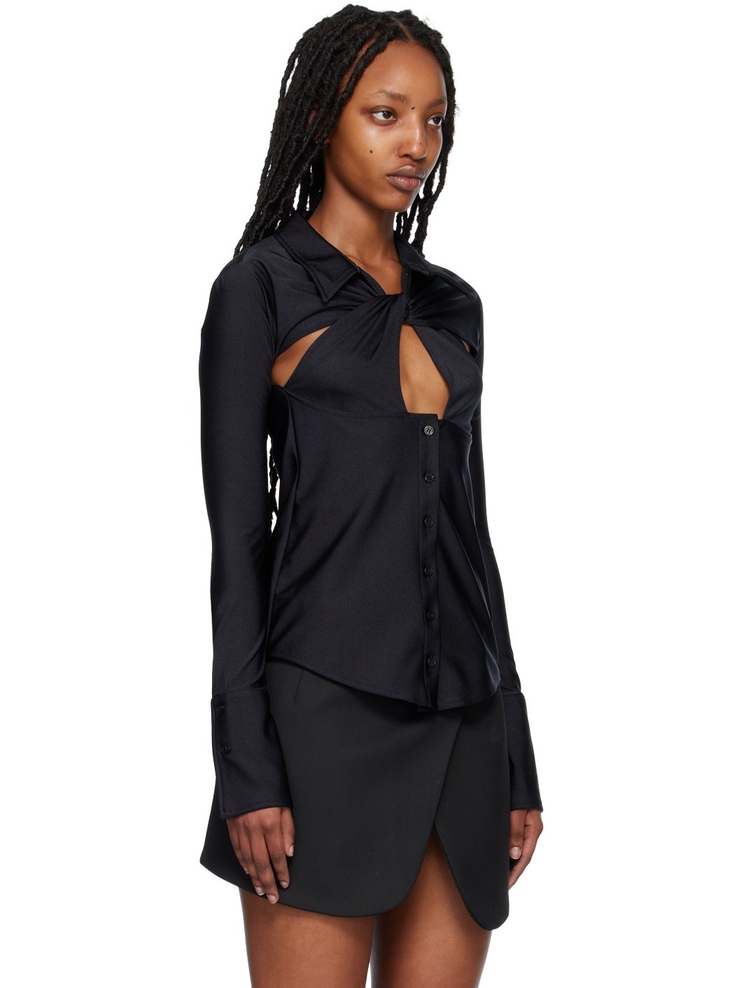 Black Cutout Shirt - 2