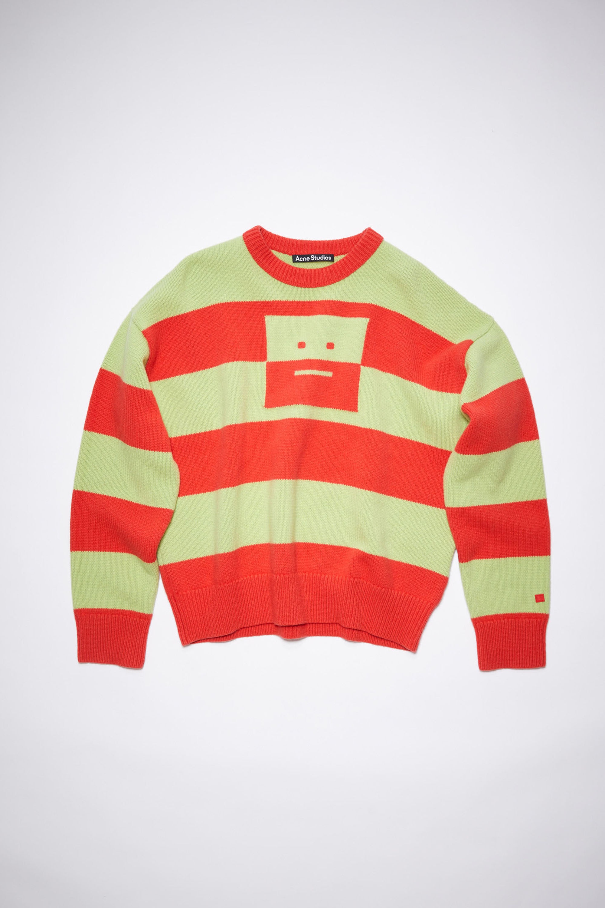 Crew neck jumper - Sharp red/pale green - 6