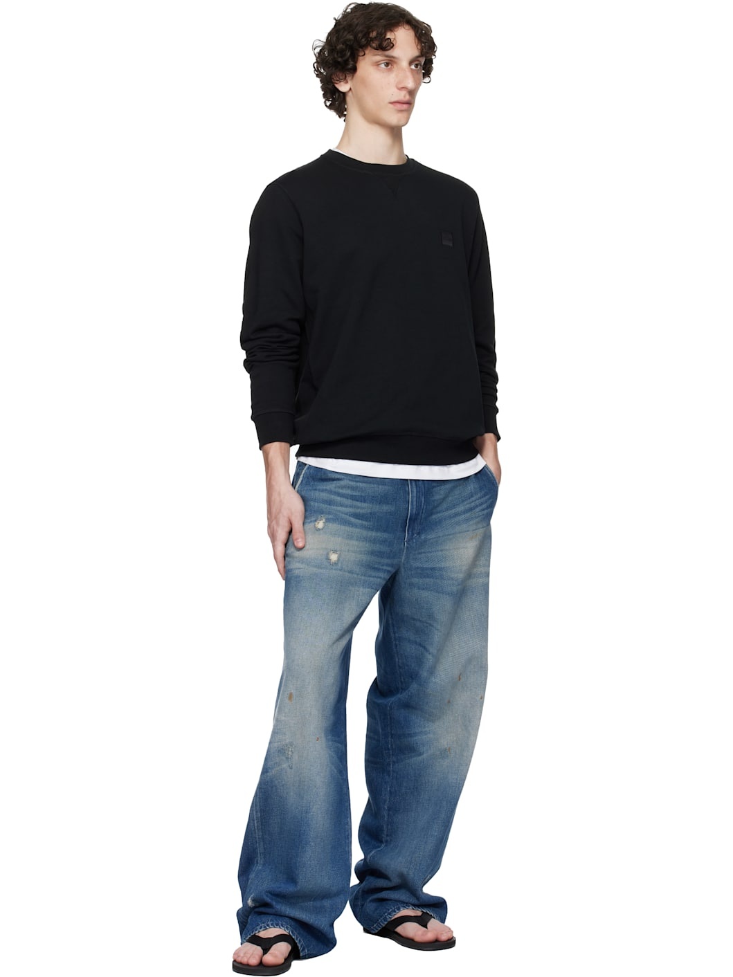 Black Regular-Fit Logo Patch Sweatshirt - 4