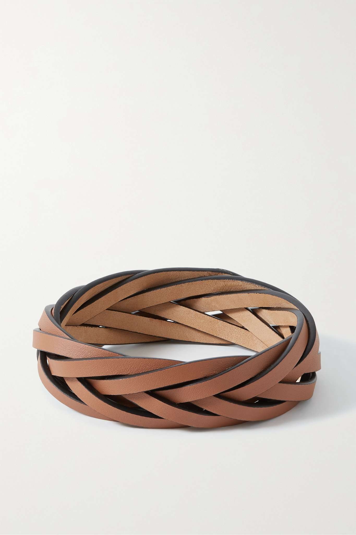 Braided leather bangle - 3