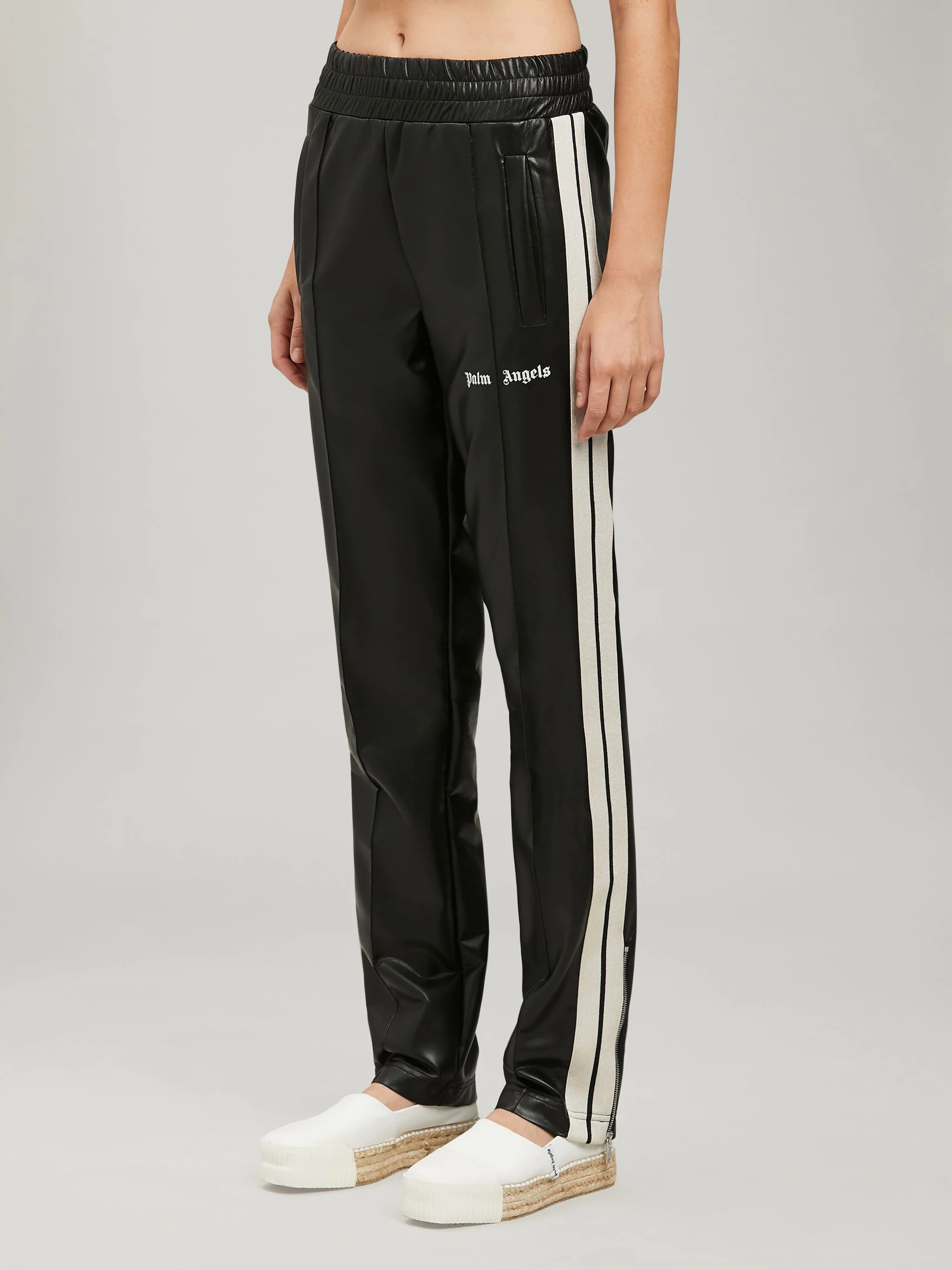 LEATHER TRACK PANTS - 4