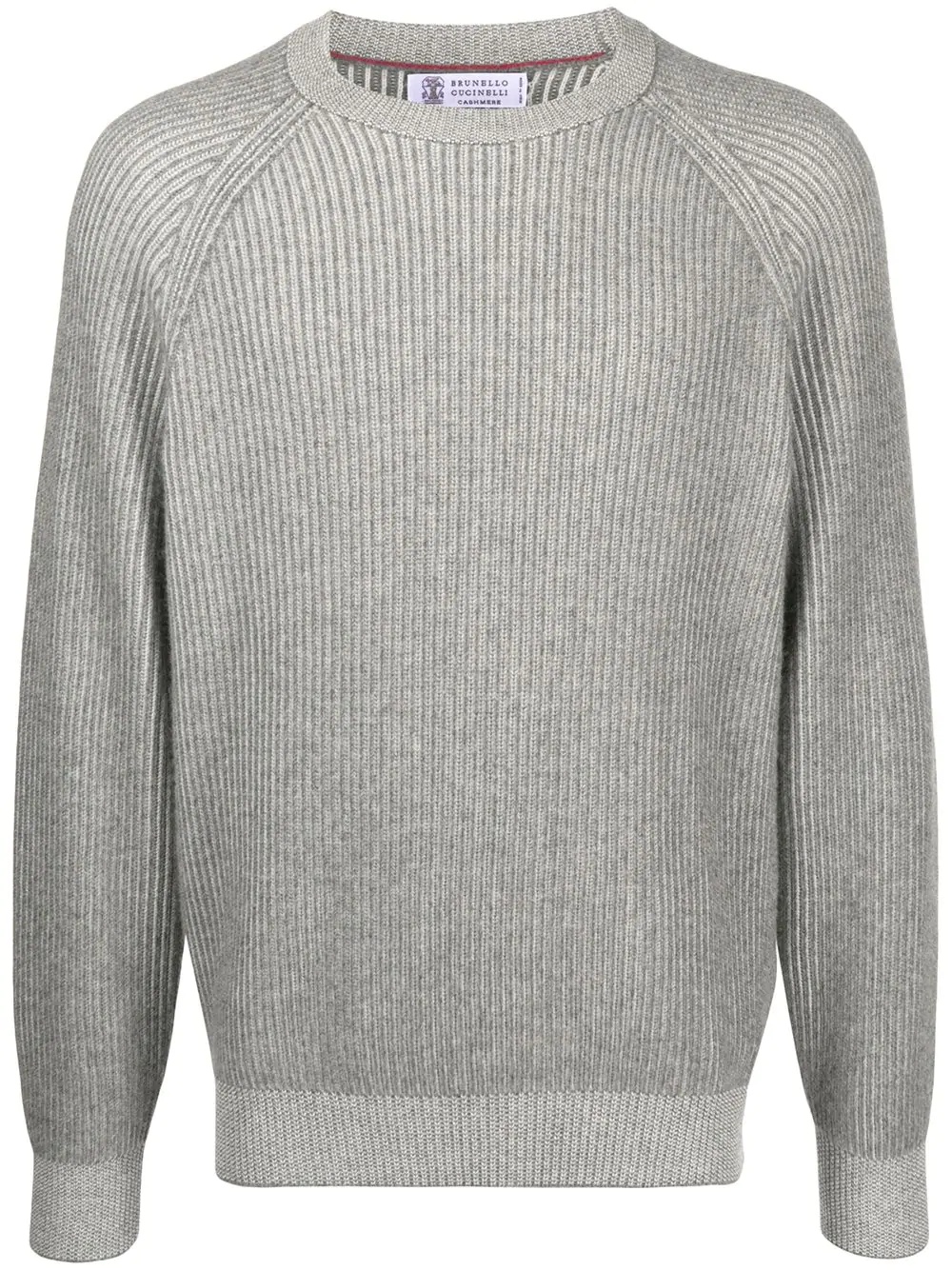 crew neck ribbed sweater - 1