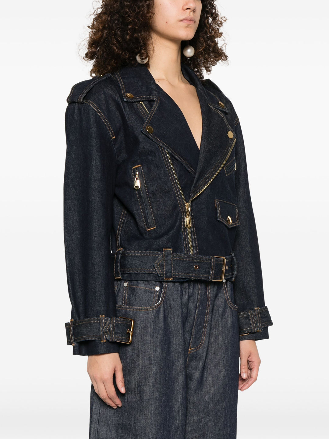 Crush Denim Biker Jacket - 3