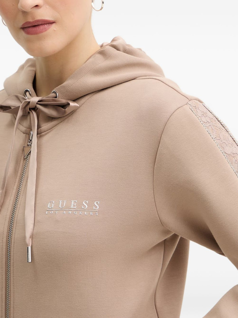 drawstring-detail zip-up hoodie 4