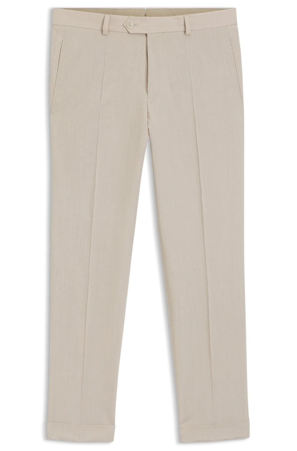 TAPERED-FIT TROUSERS IN WOOL-BLEND SEERSUCKER - 1