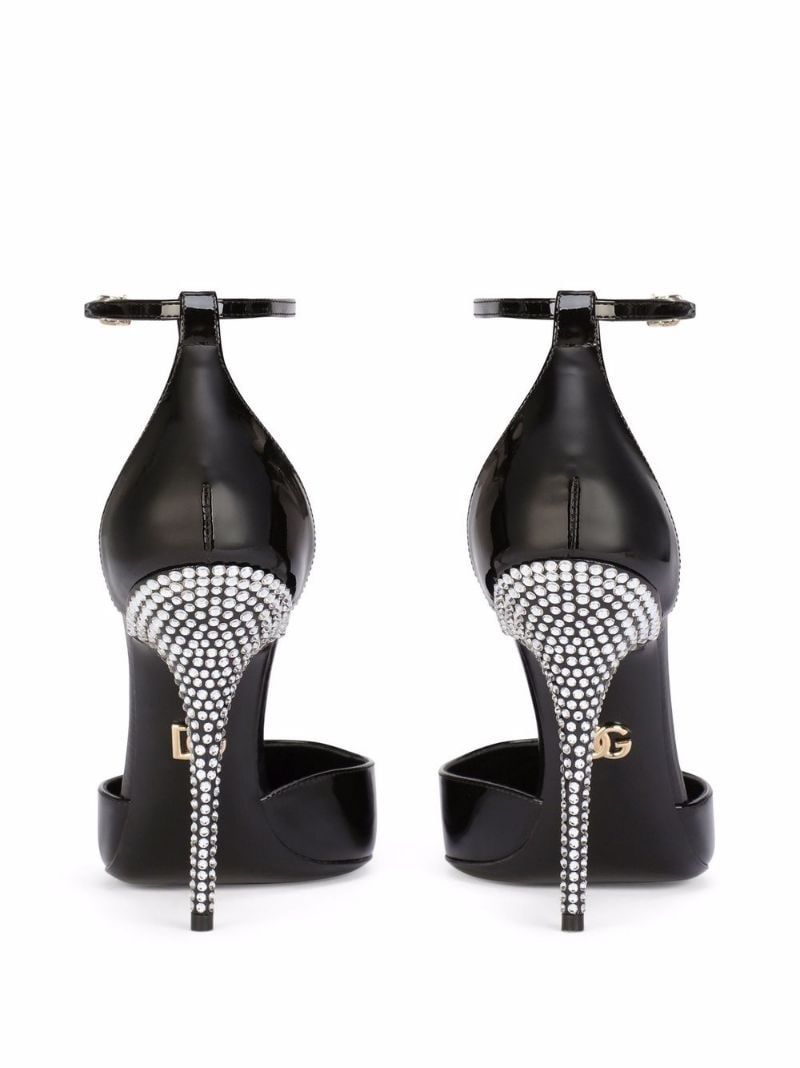 crystal-embellished leather pumps - 3