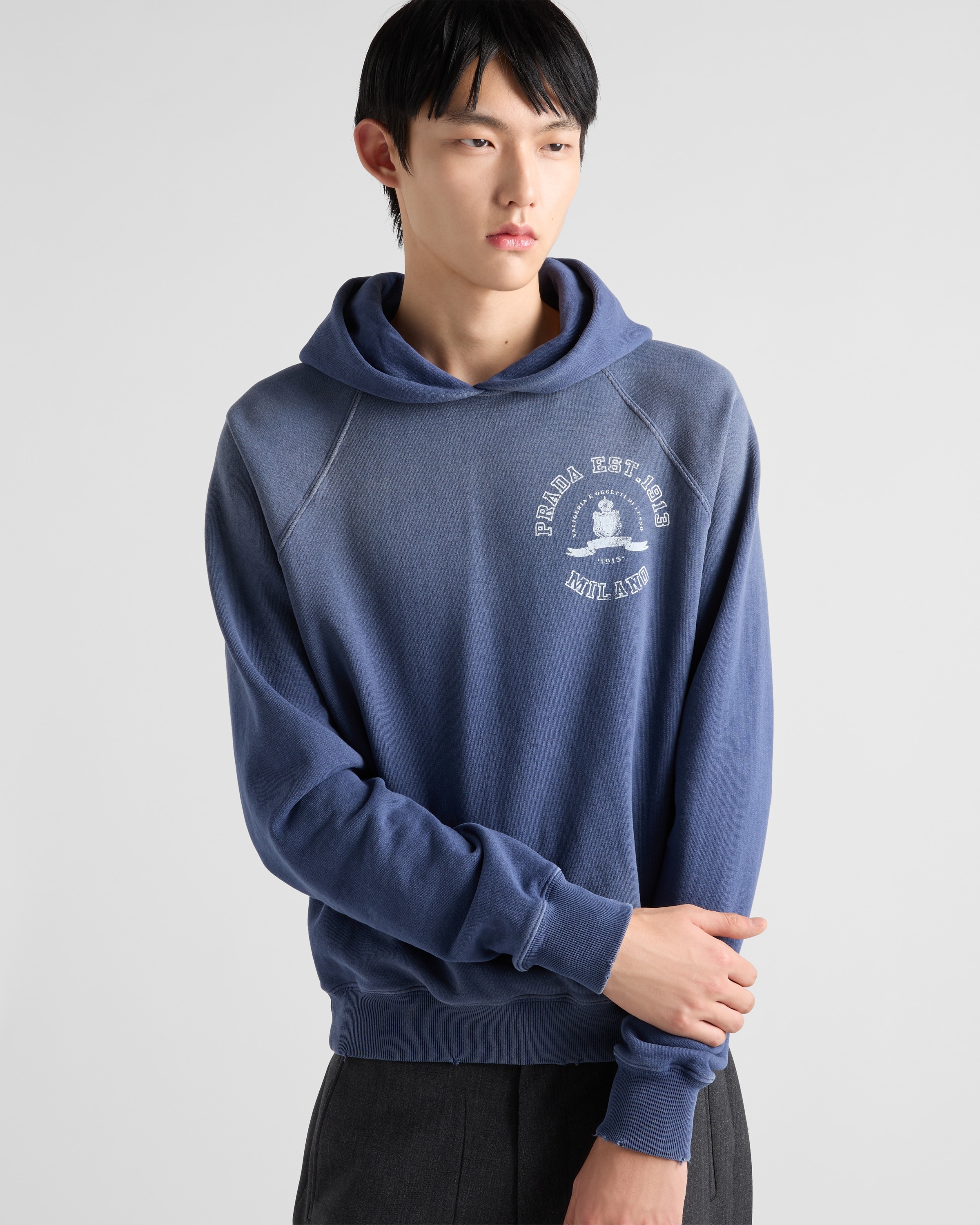 Printed cotton fleece hoodie - 3