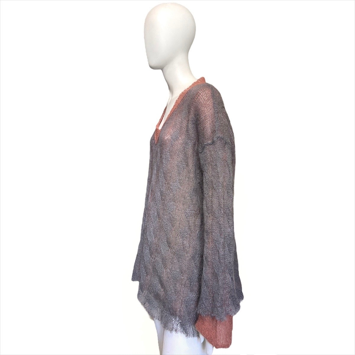 Maison Margiela FW17 oversized double mohair grunge open knit sweater - 5