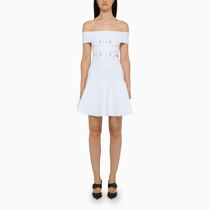 Alexander Mcqueen White Short Dress With Cut-Out Women - 1