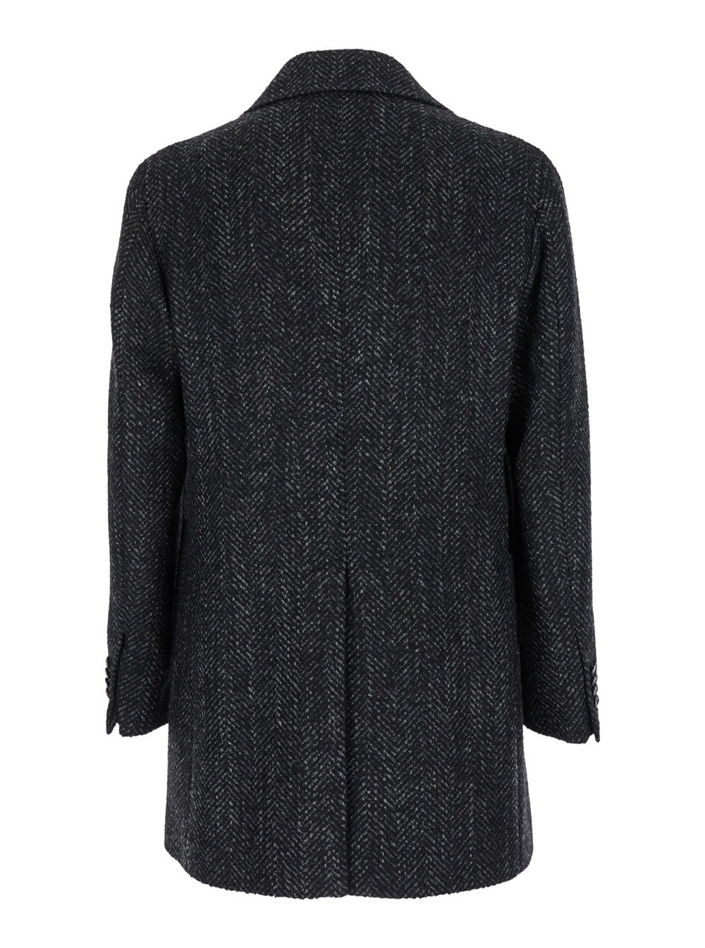 TAGLIATORE - Tagliatore Men 'Peacot' Grey Short Double-Breasted Coat In Wool Blend Man - 2