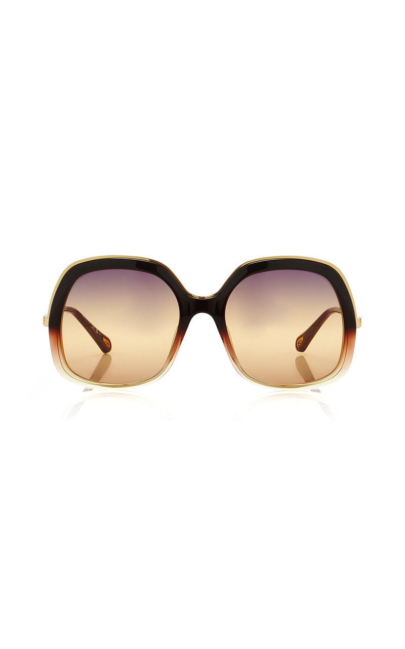 Leia Square-Frame Acetate Sunglasses brown 1