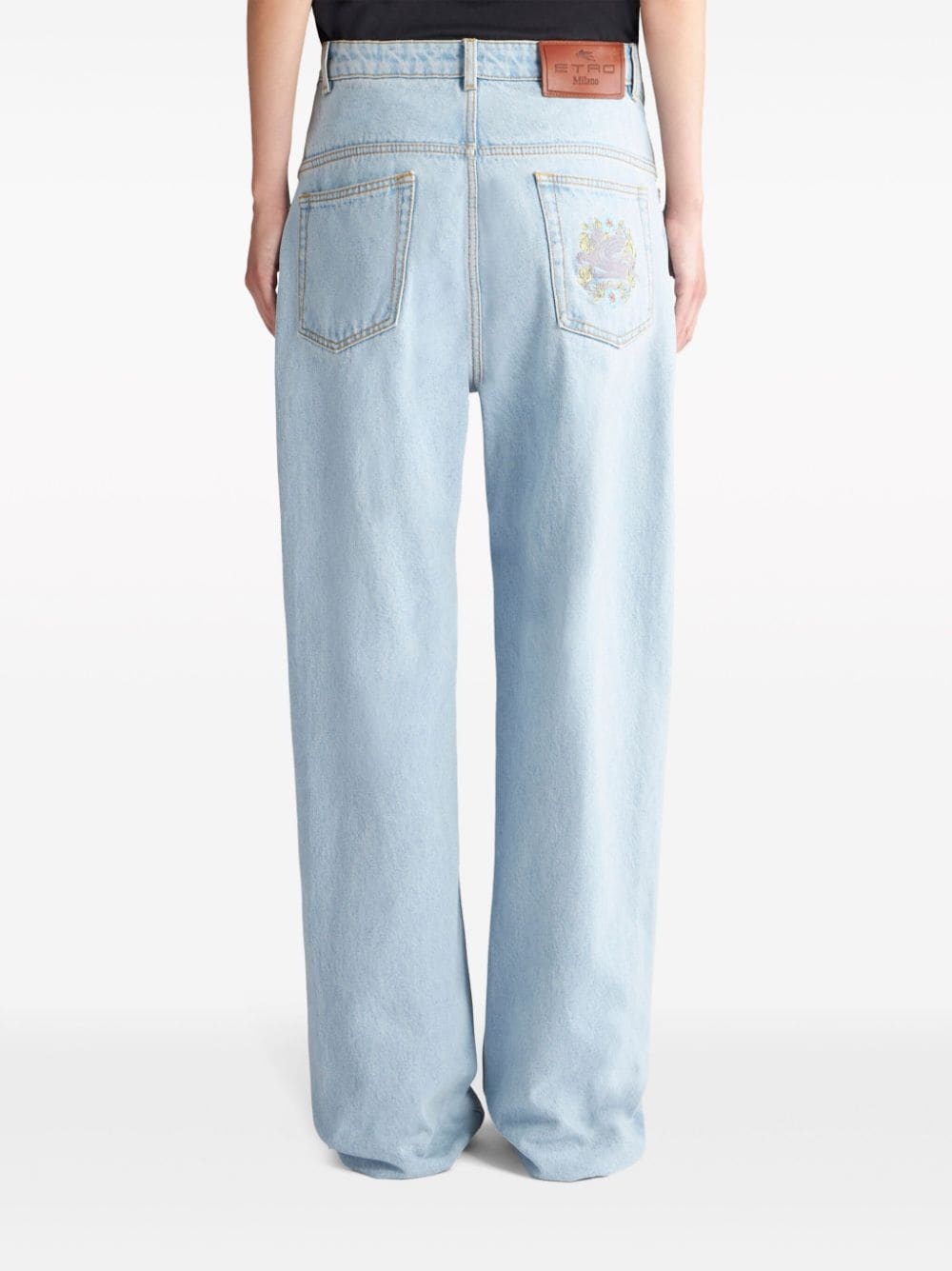 logo-embroidery straight-leg jeans - 4