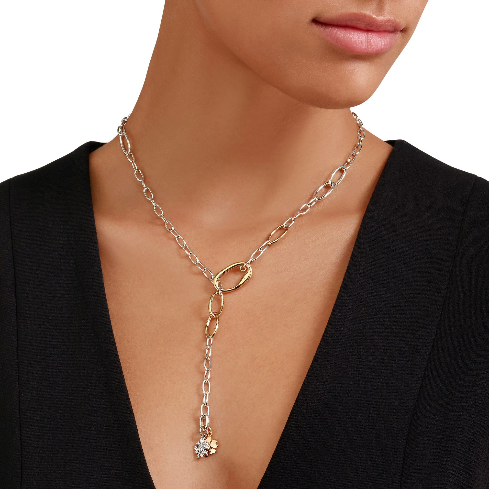 SILVER & GOLD PLATED SILVER ESSENTIALS NECKLACE - 6