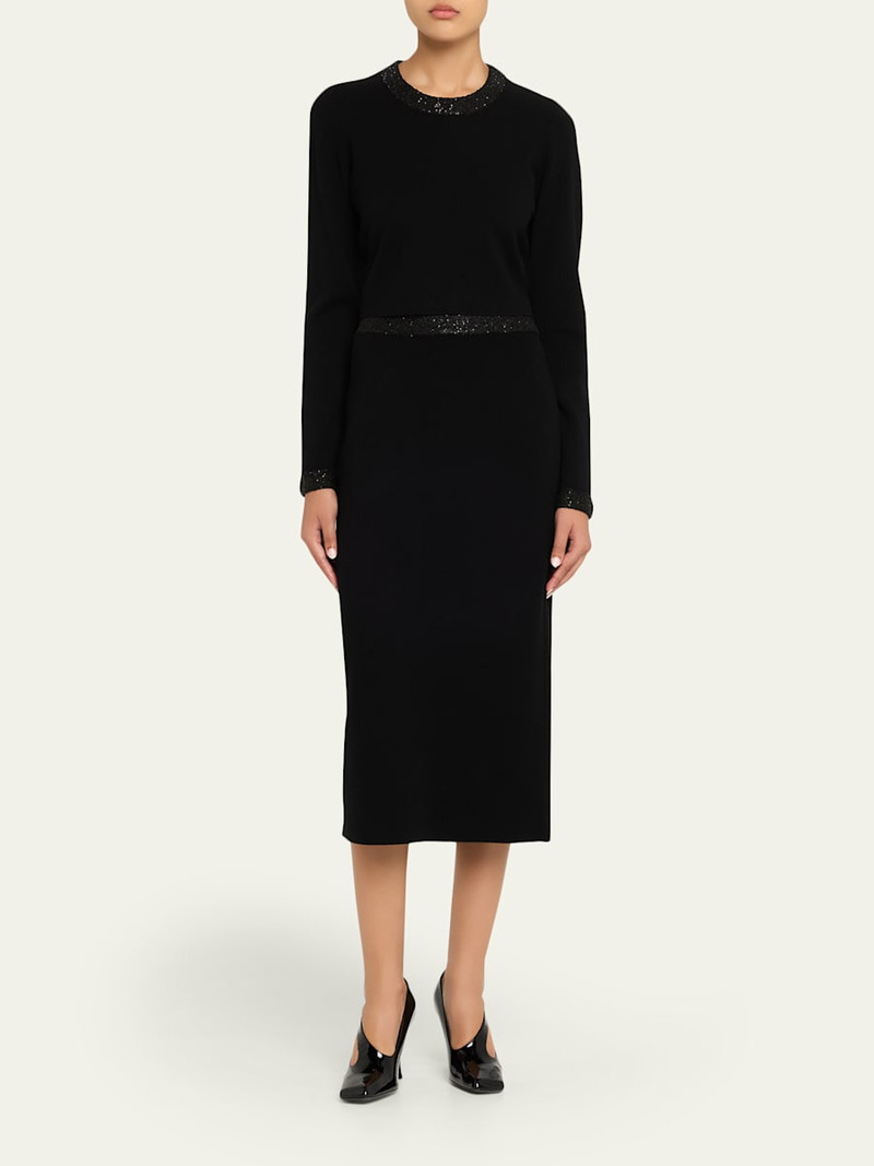 A.L.C. Marley Sequined Long-Sleeve Crop Top outlook