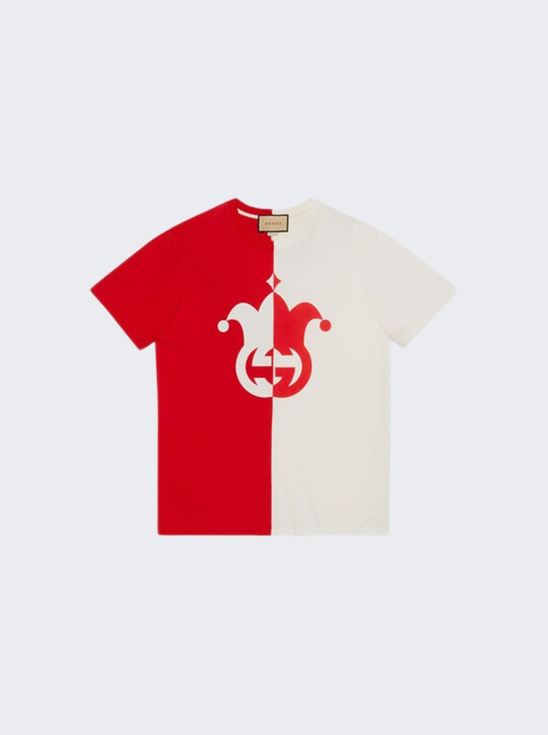 jester-print cotton T-shirt - 1