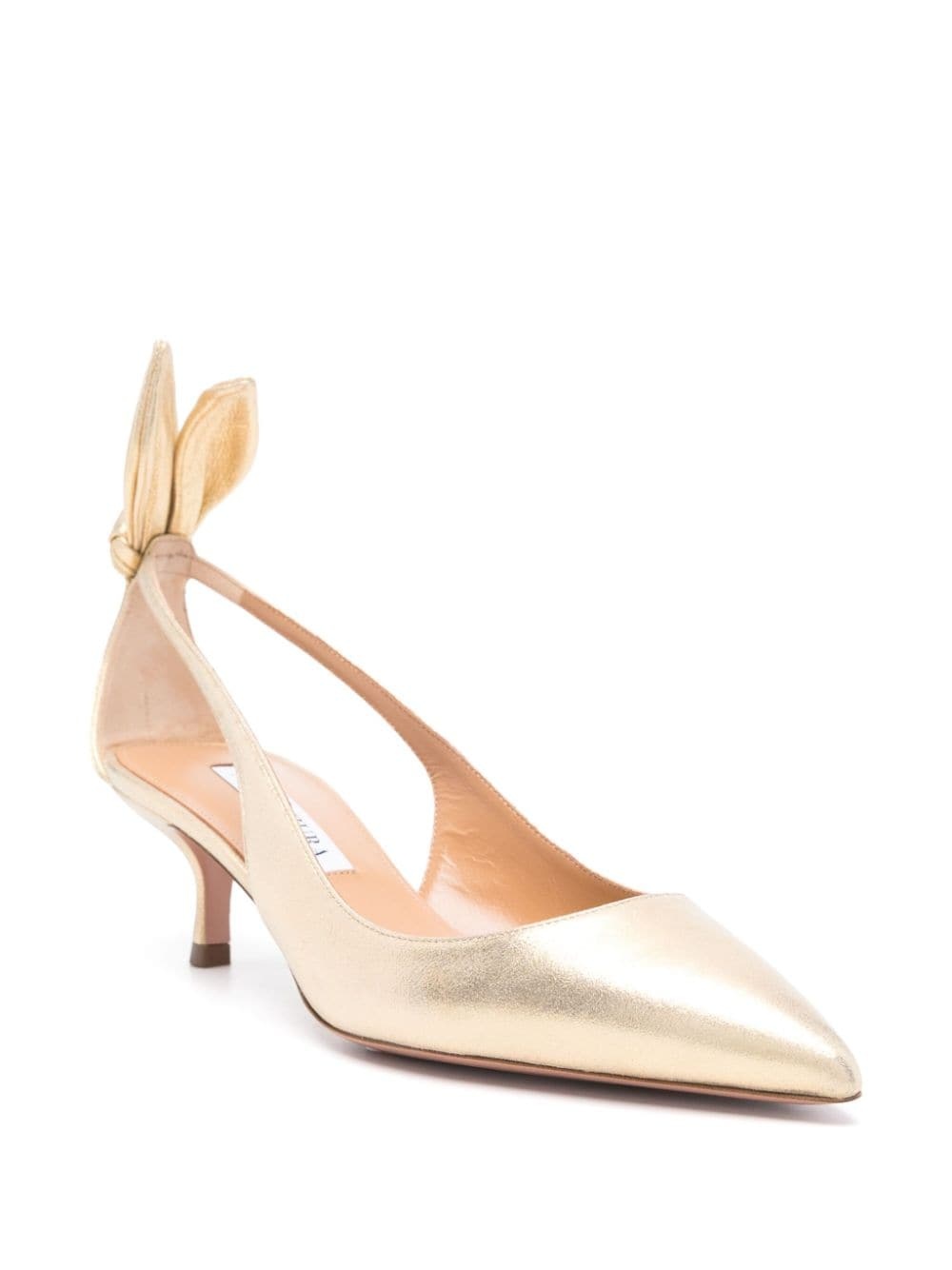 50mm bow-detail leather pumps - 2