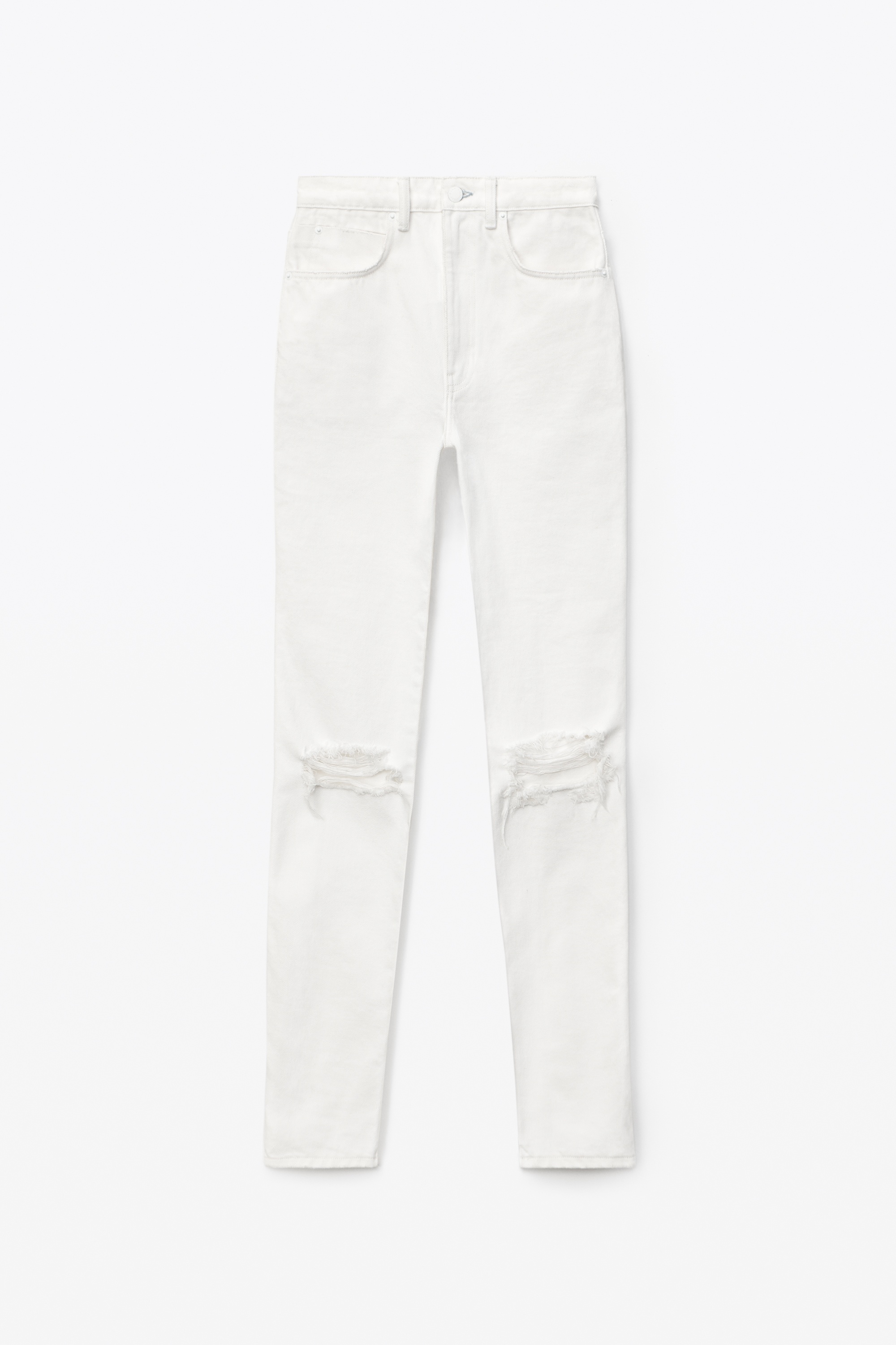 STOVEPIPE JEAN IN WHITE DENIM - 1