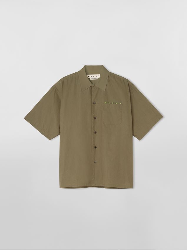 COTTON BOWLING SHIRT WITH PRINTED MARNI LOGO - 1