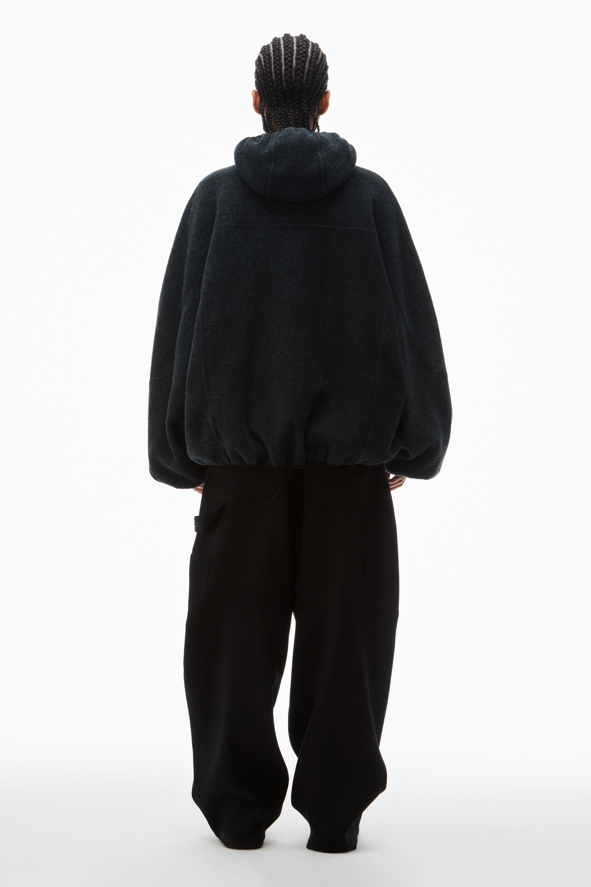 oversize zip-up hoodie in cotton - 4