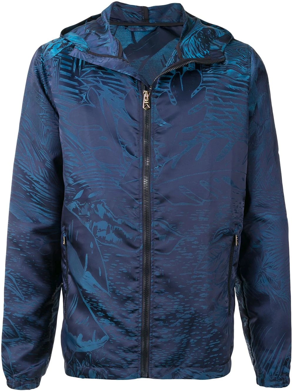 tropical motif lightweight jacket - 1