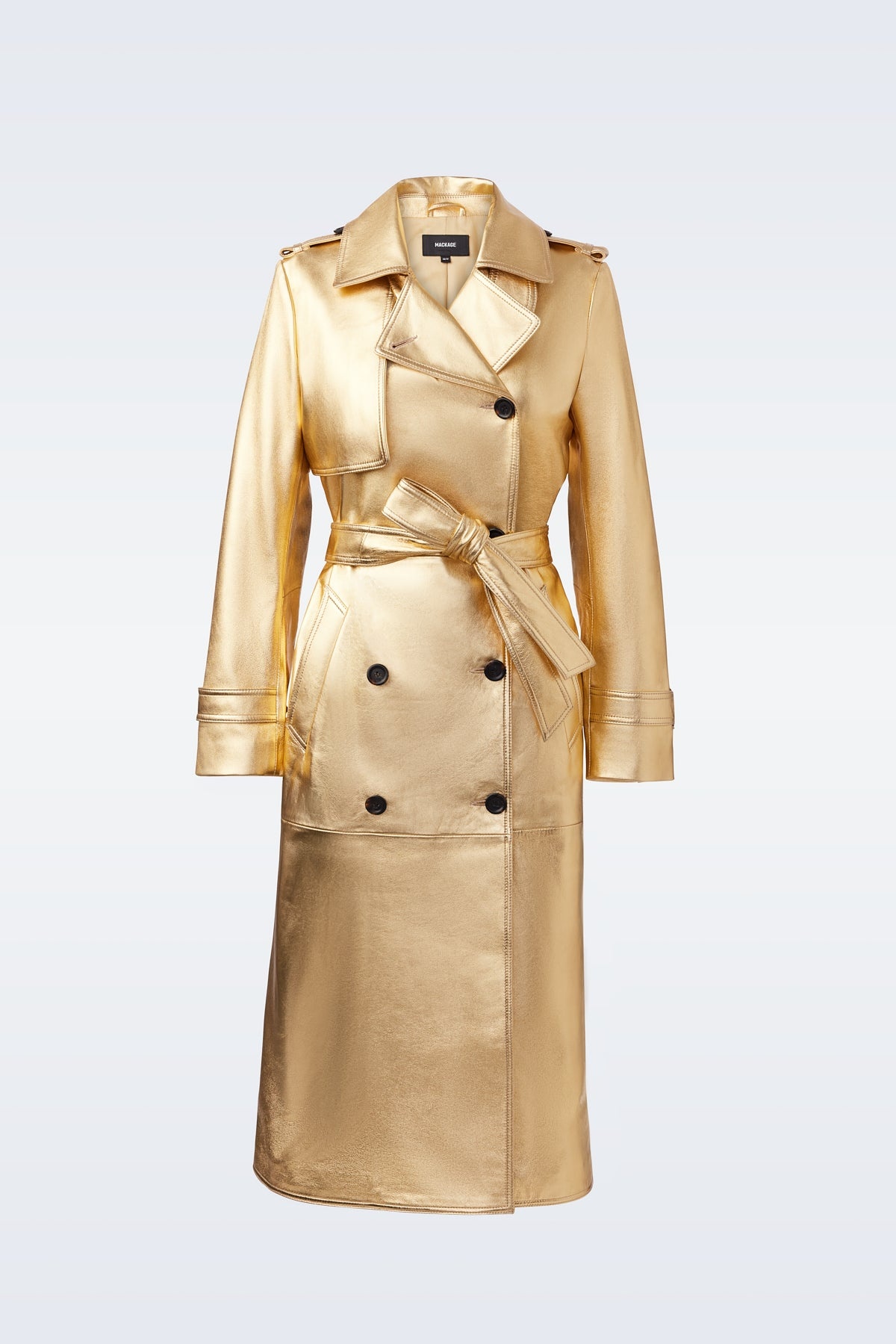 GAEL (R) leather trench coat with belt - 1