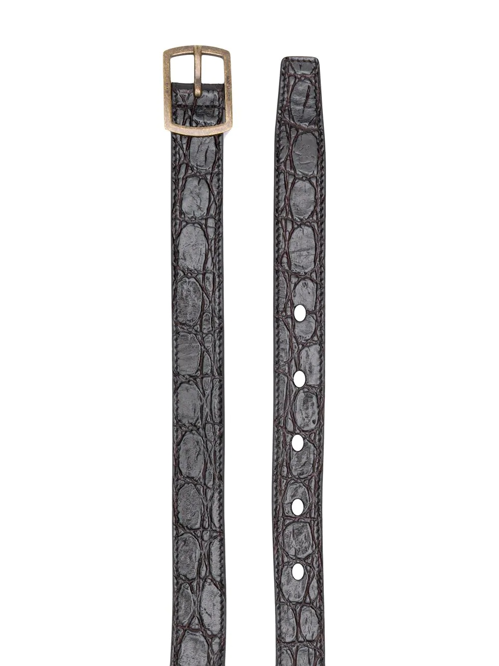 crocodile-embossed pavé buckle belt - 2