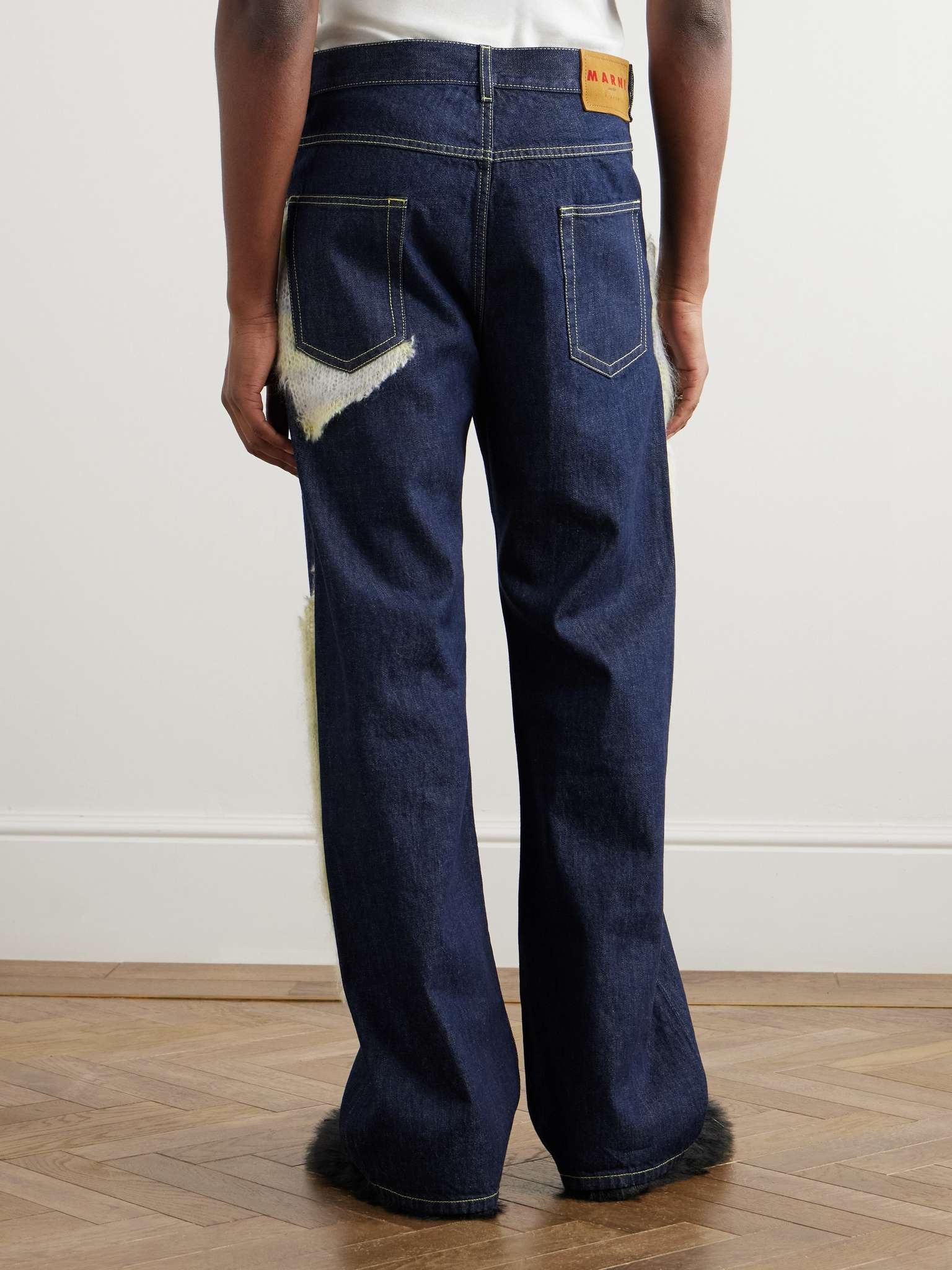 Straight-Leg Mohair-Blend Trimmed Jeans - 5