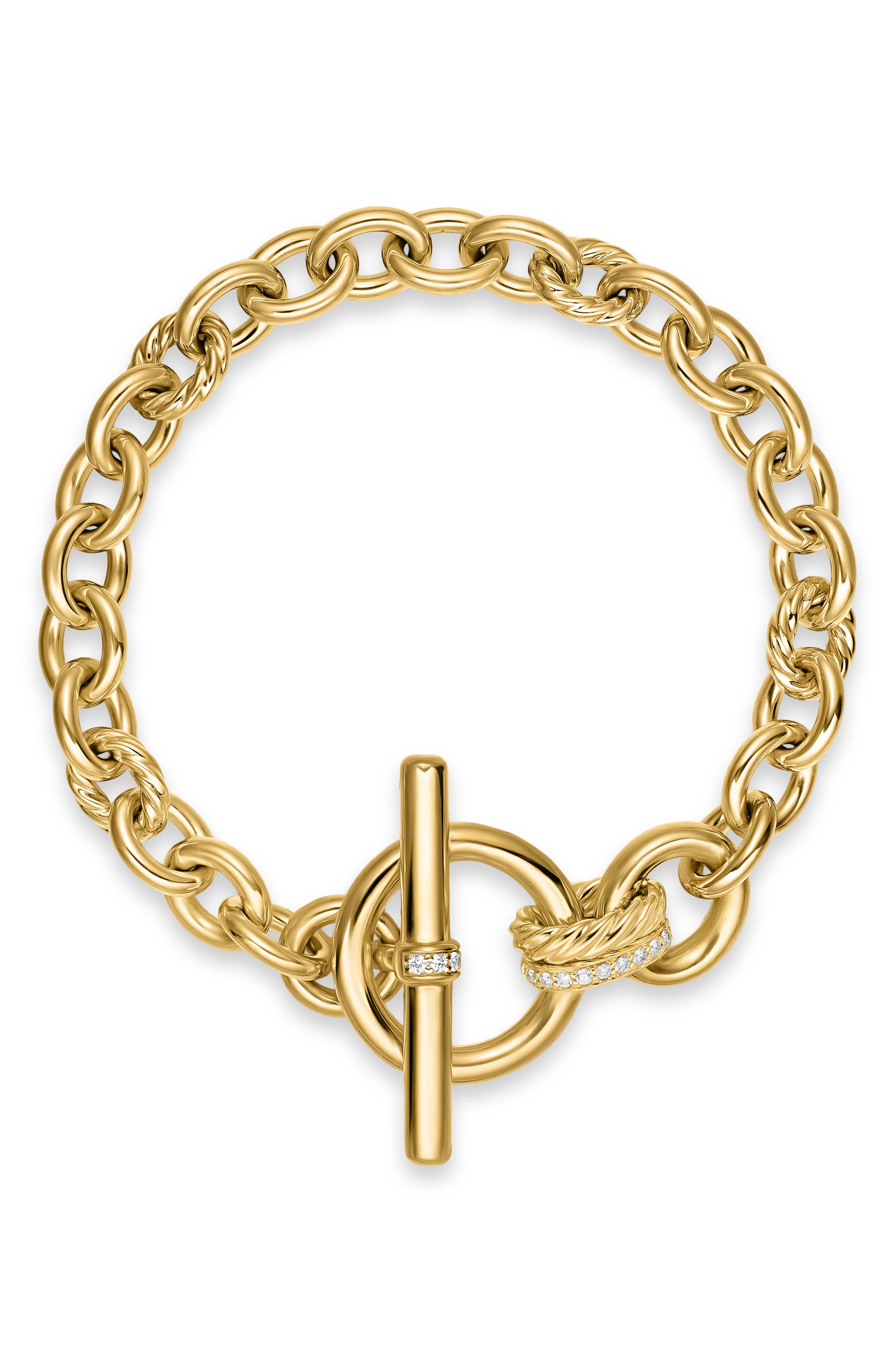 David Yurman DY Mercer® Toggle Chain Bracelet in 18K Yellow Gold with Diamonds, 12.7mm at Nordstrom - 2