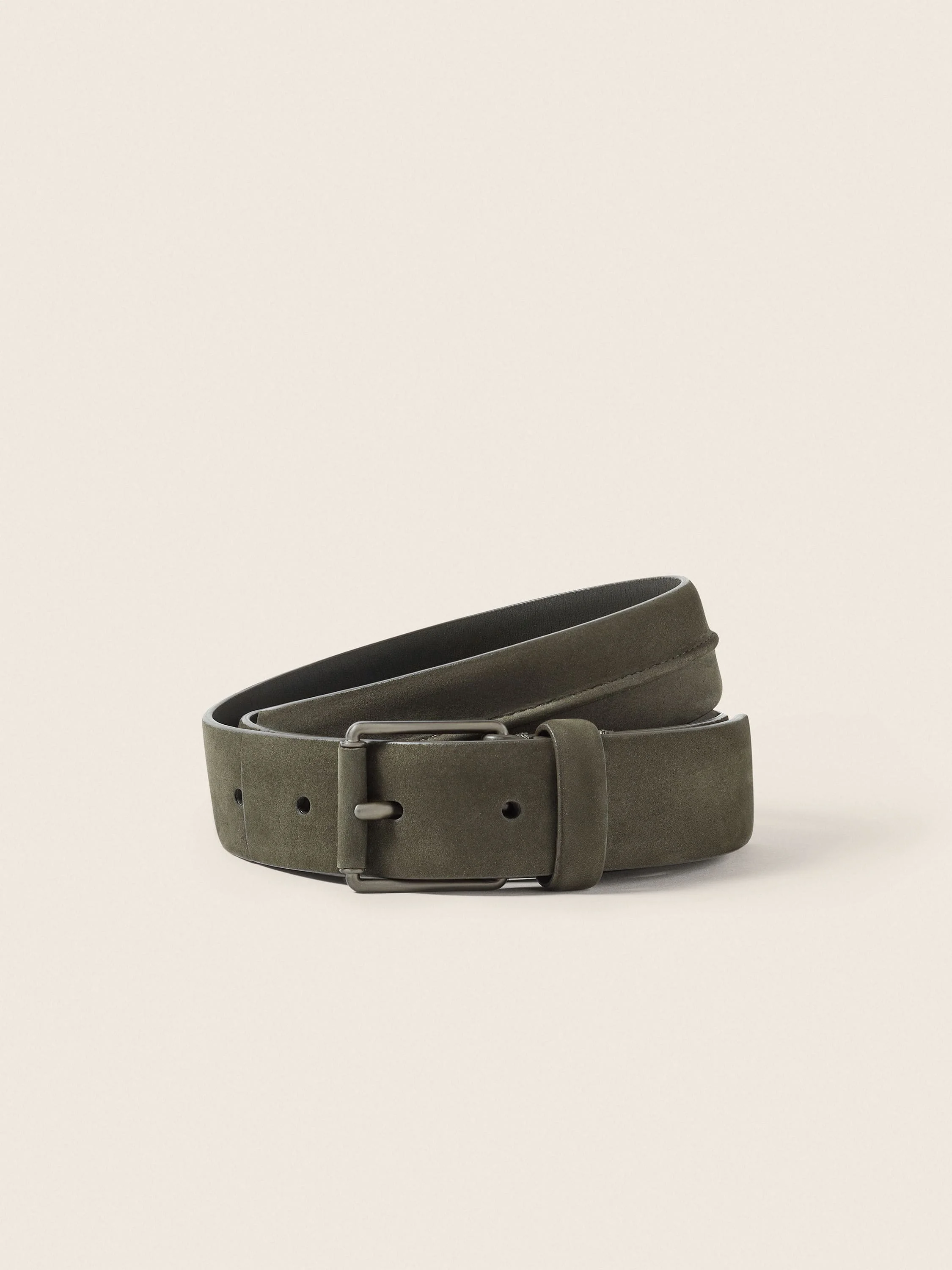 DARK OLIVE GREEN NUBUCK BELT - 1