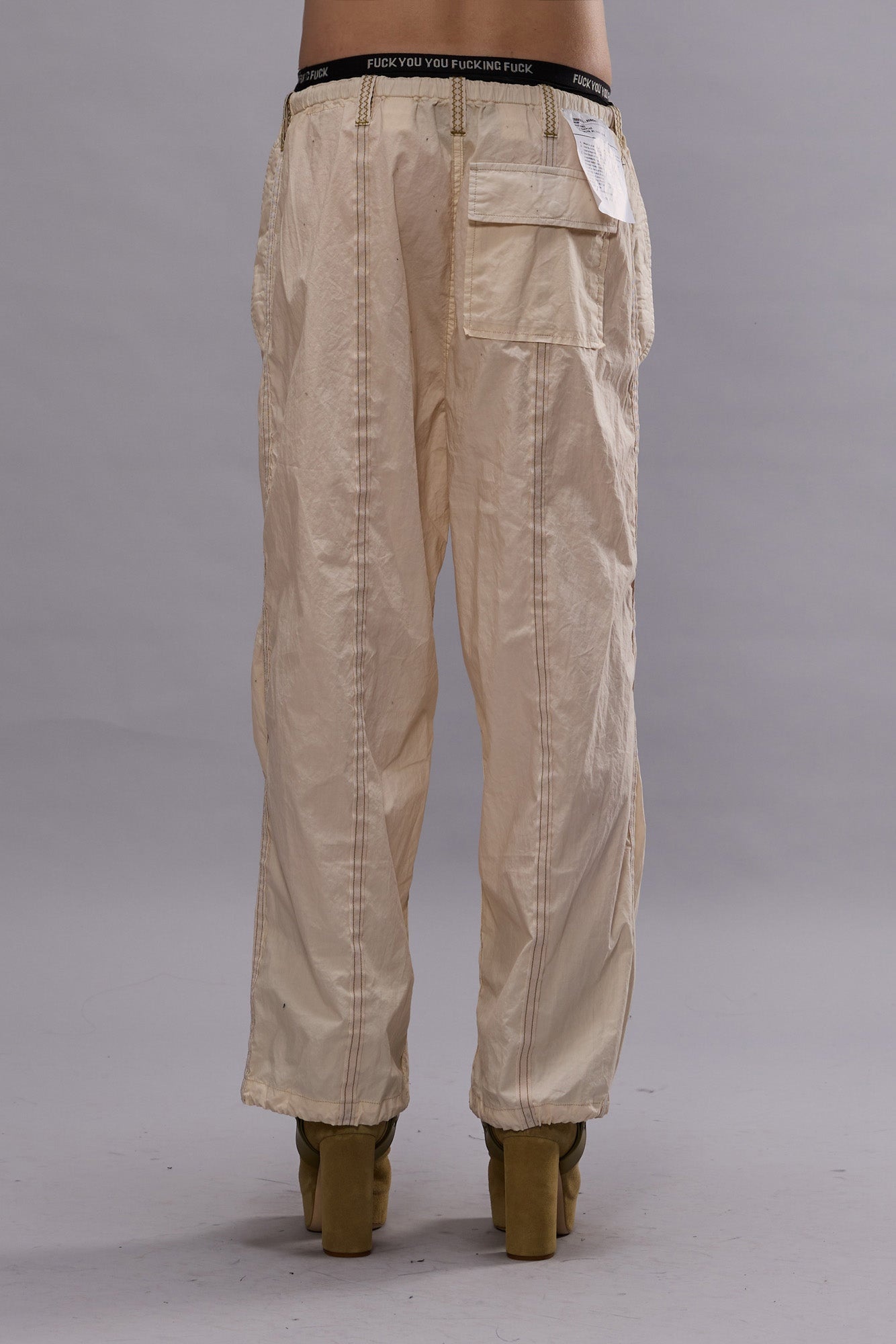 BALLOON PANTS WITH DOUBLE SEAM - CREAM - 3
