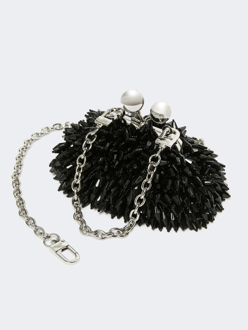 ALFIO Mini Pasticcino Bag in satin with rhinestones - BLACK 3
