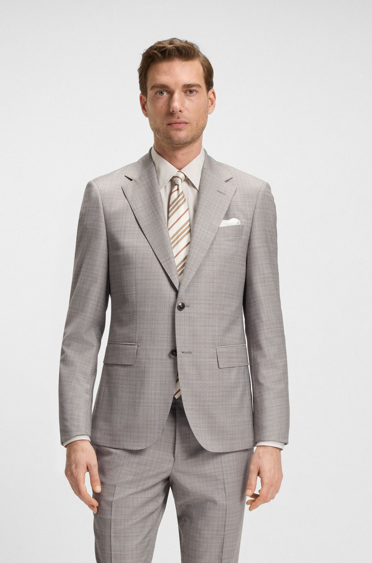 REGULAR-FIT SUIT IN CHECKED WOOL - 2