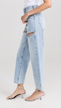 AREA Crystal Slit Jeans | shopbop | REVERSIBLE