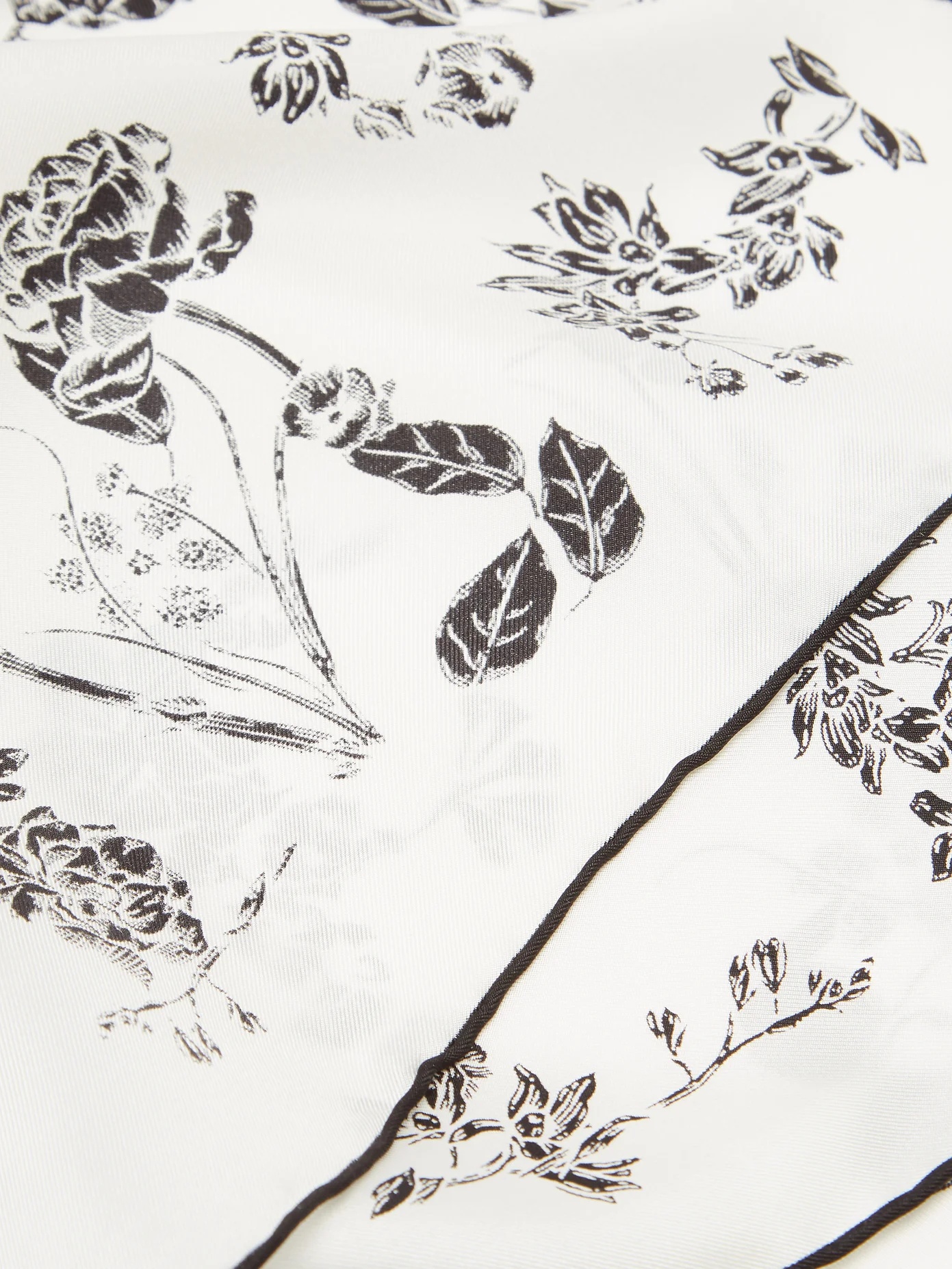 Floral logo-print silk-twill scarf - 4