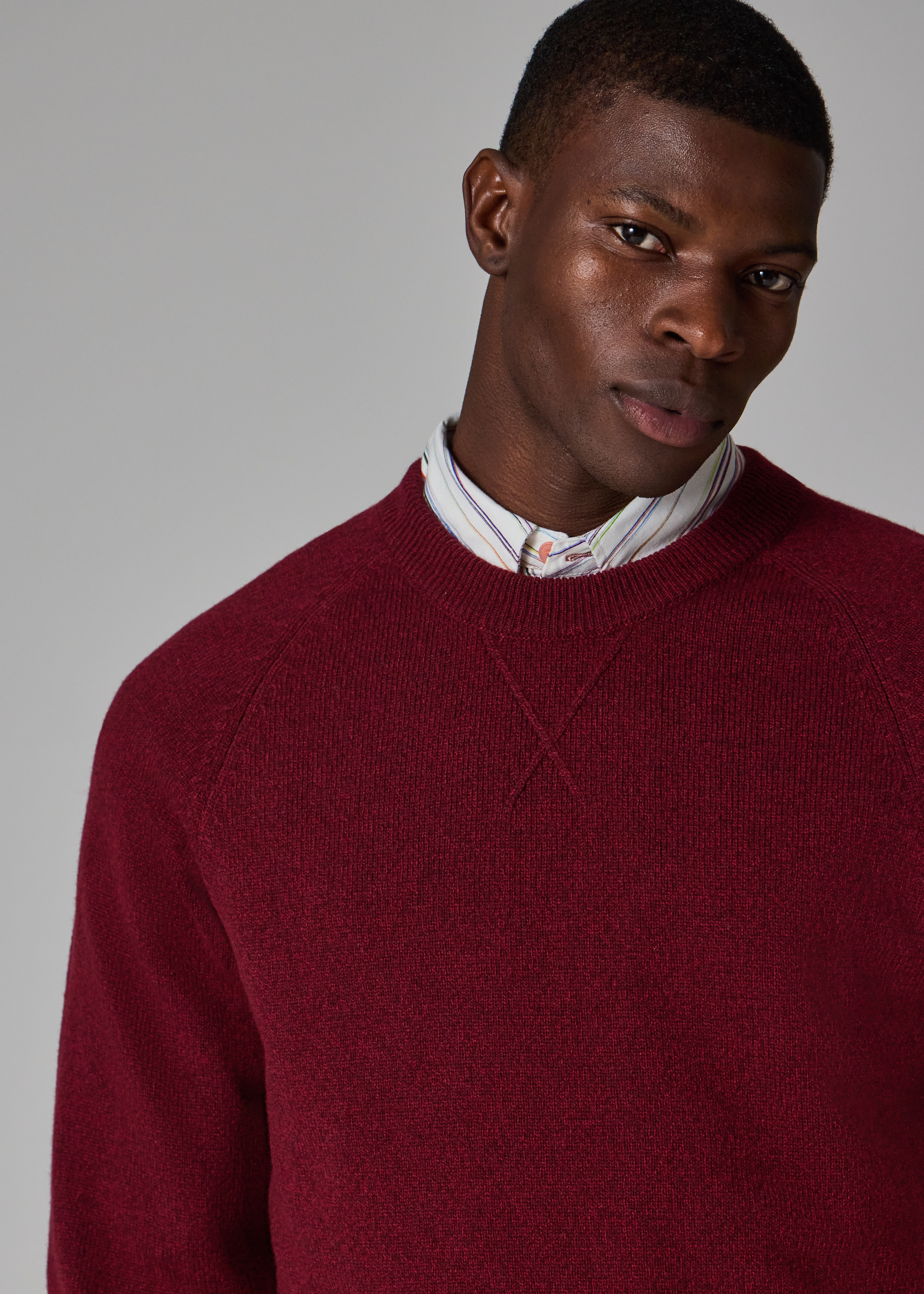Dark Red Merino Wool Sweater - 8