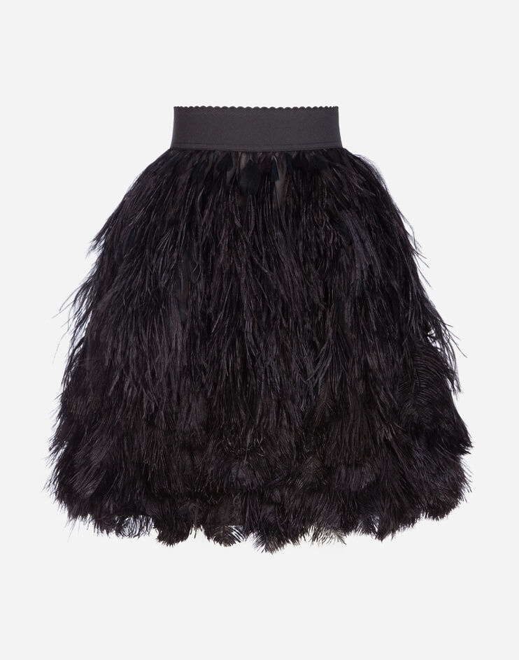 Flounce skirt in feathers - 3