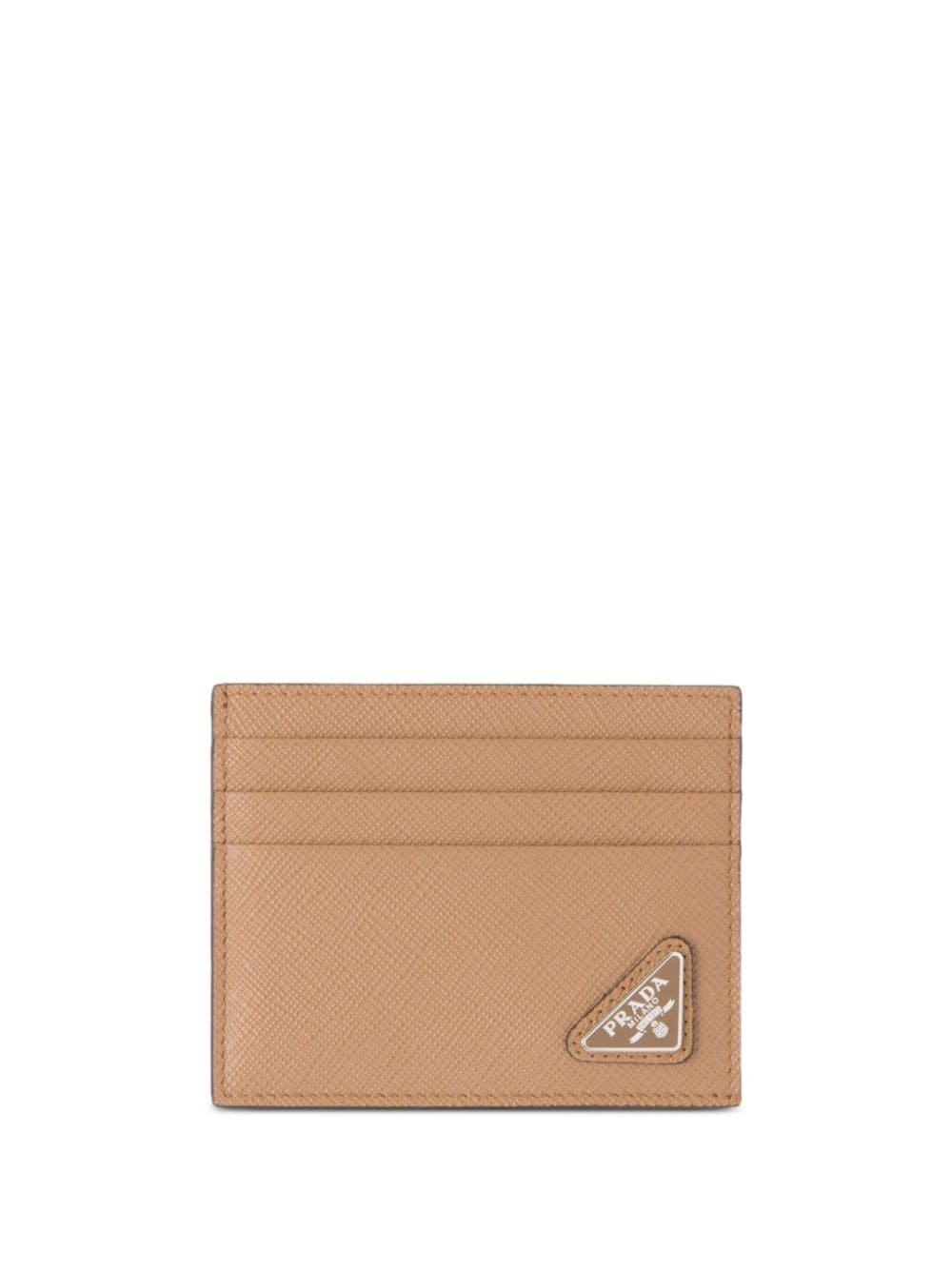 logo-plaque leather cardholder - 1