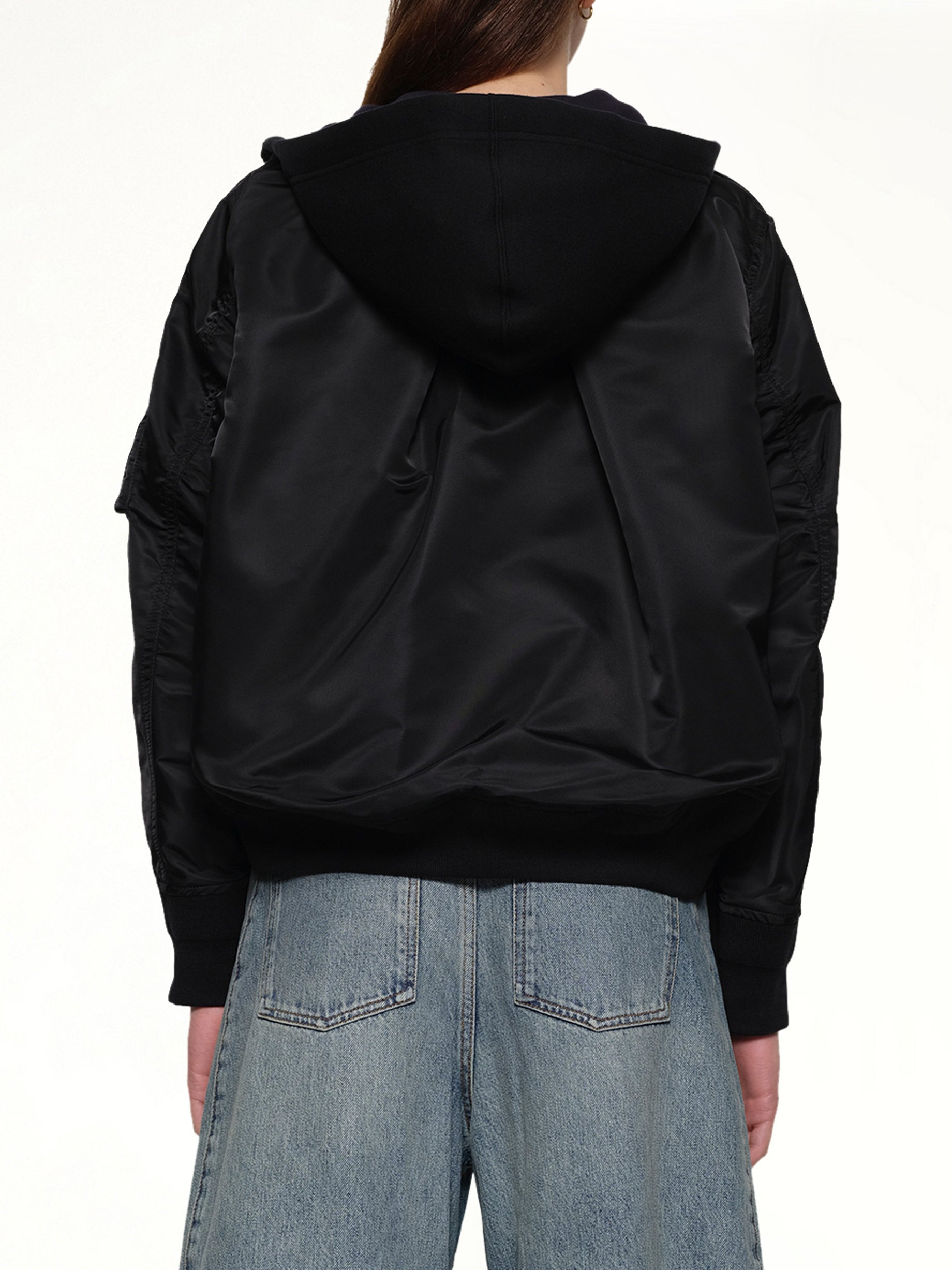 Sponge x Nylon Twill Hoodie in Black - 5