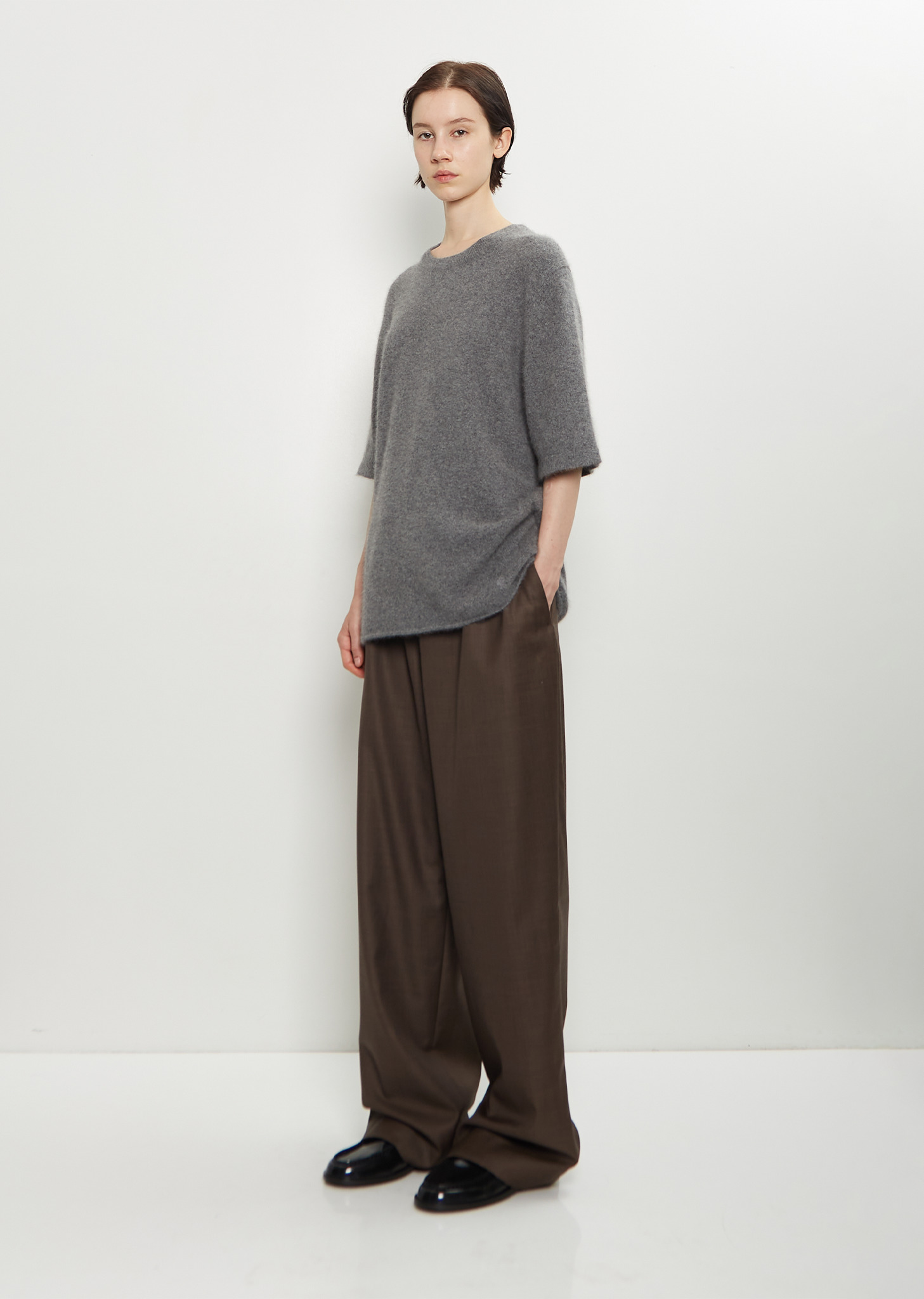 Raven Mercerized Wool Sweater — Anthracite Melange - 4