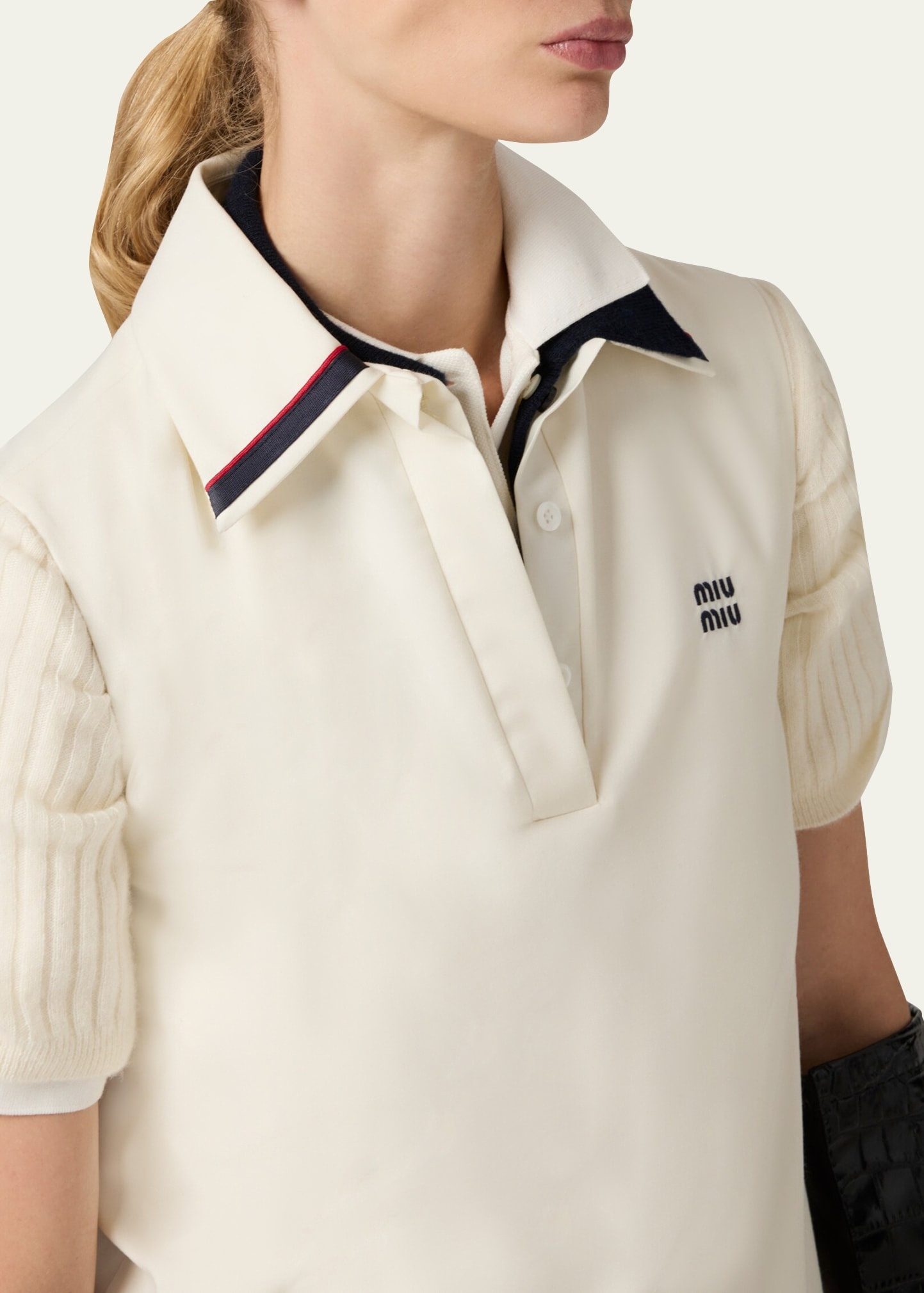 Mini Pleated Shift Polo Mohair Dress - 2
