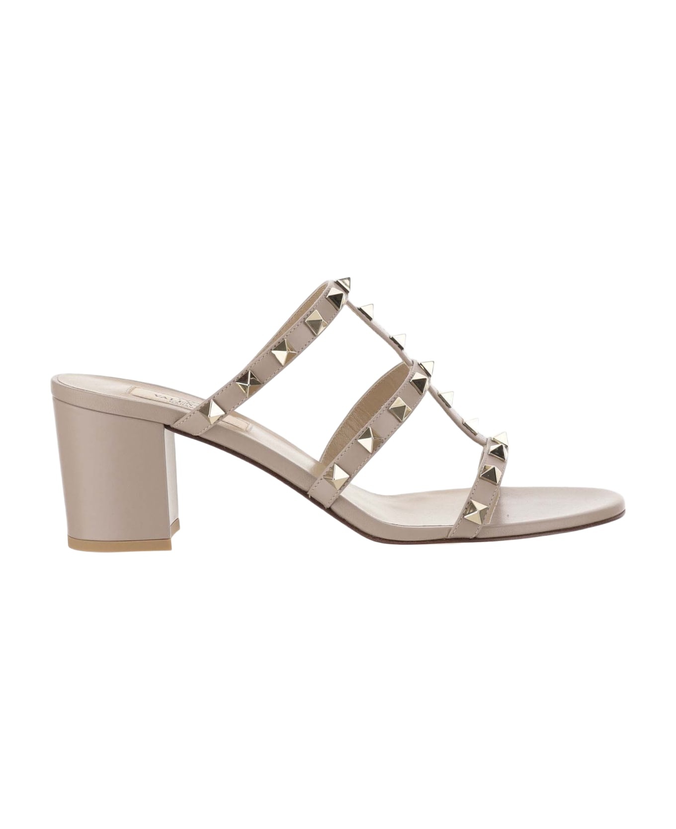 60mm Calfskin Rockstud Slider Sandal - 1