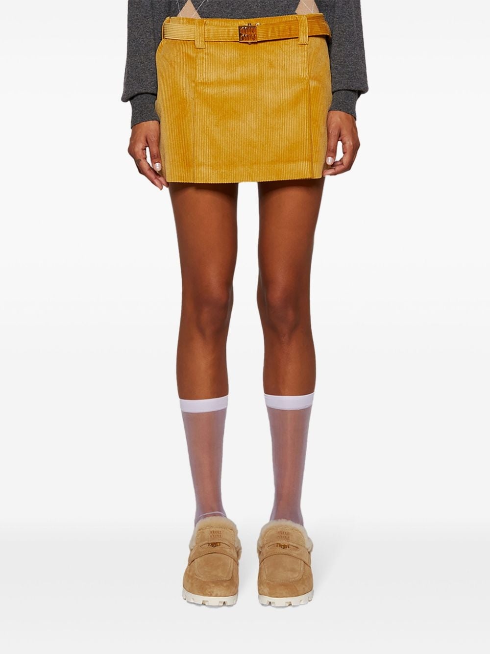 corduroy straight skirt - 3