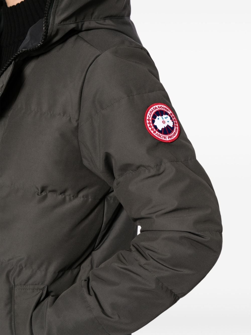 logo-patch padded jacket - 5