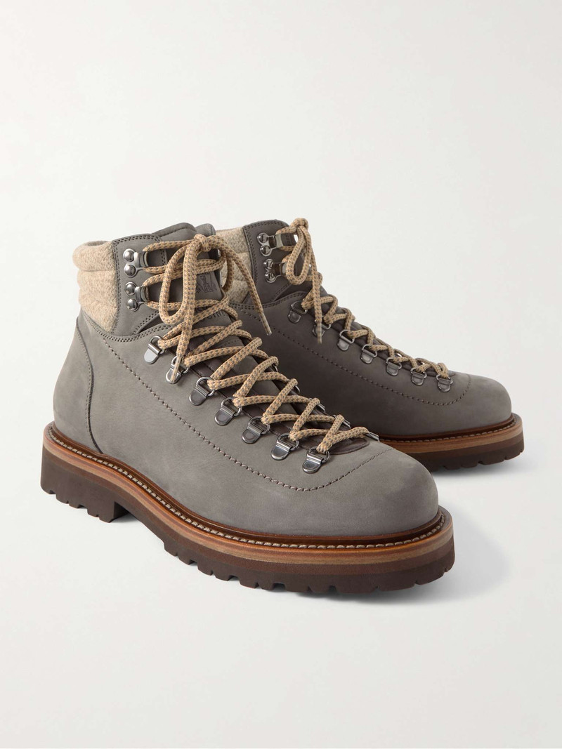 Cashmere-Trimmed Suede Boots 4