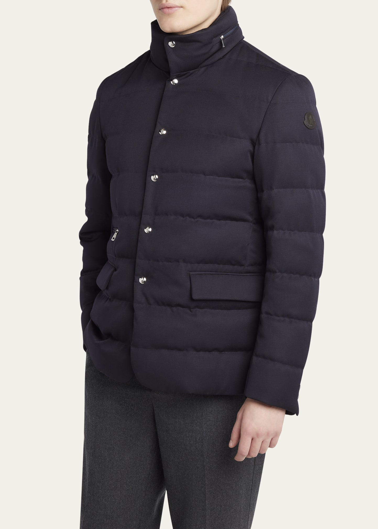 Men's Bess Quilted Wool Blazer with Hood - 4