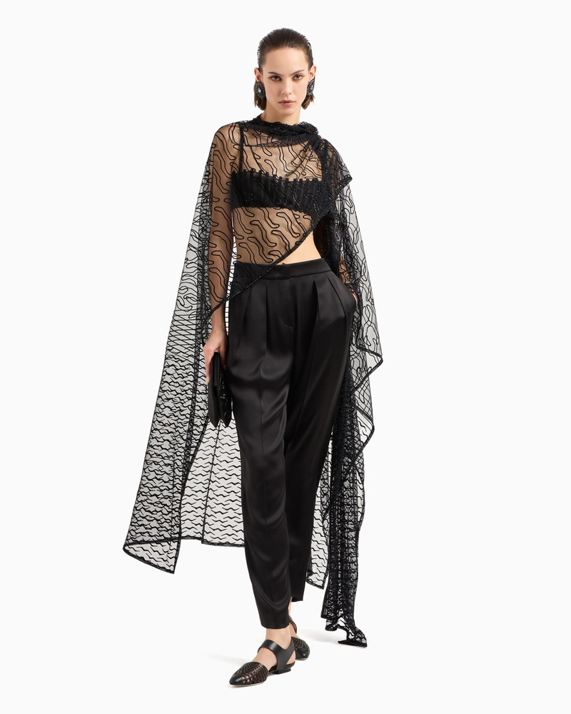 GIORGIO ARMANI SILK CADY TROUSERS WITH PLEATS outlook